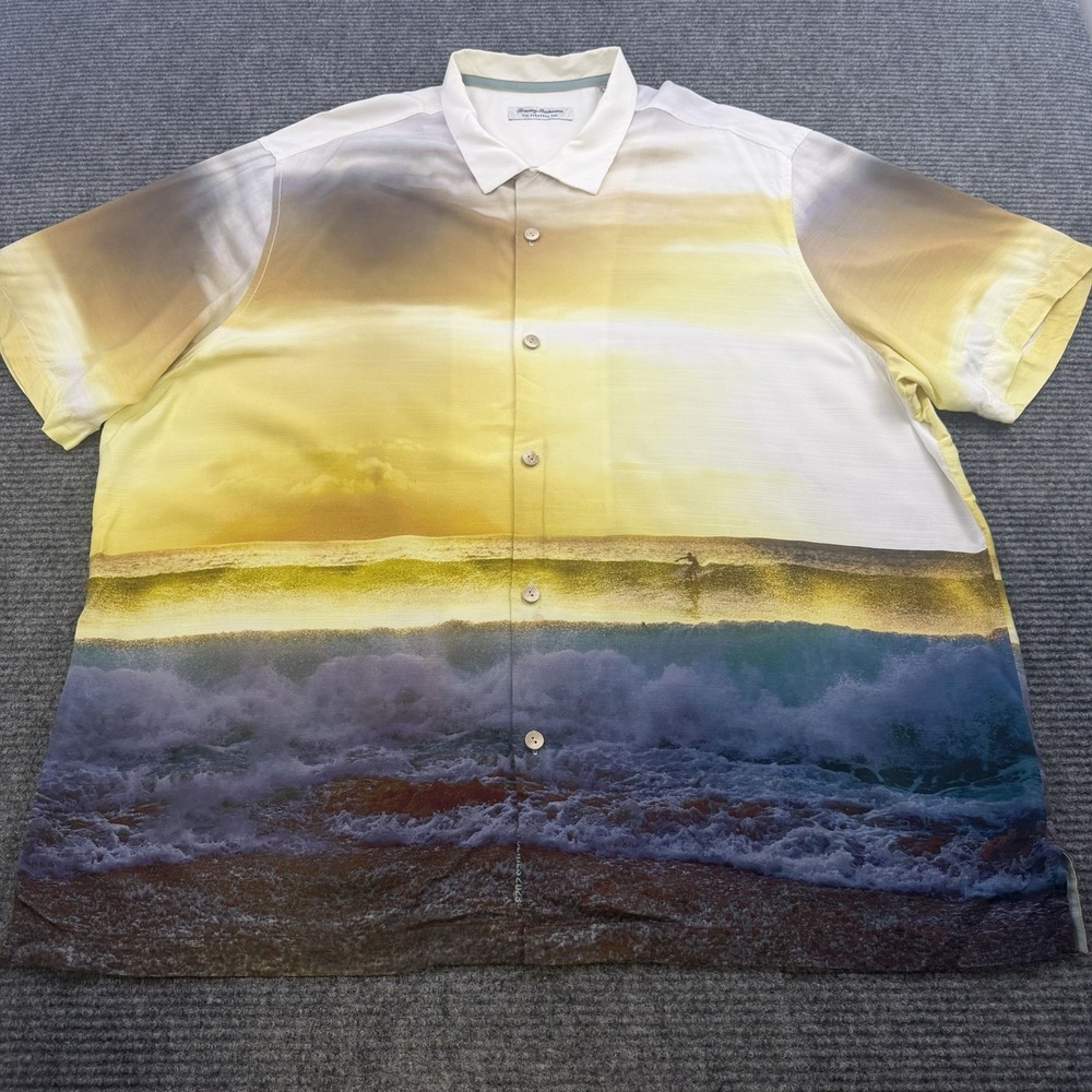 Tommy Bahama Veracruz Cay Camp Shirt Men's 2XL Sunset Break Artist‎ Series 2023